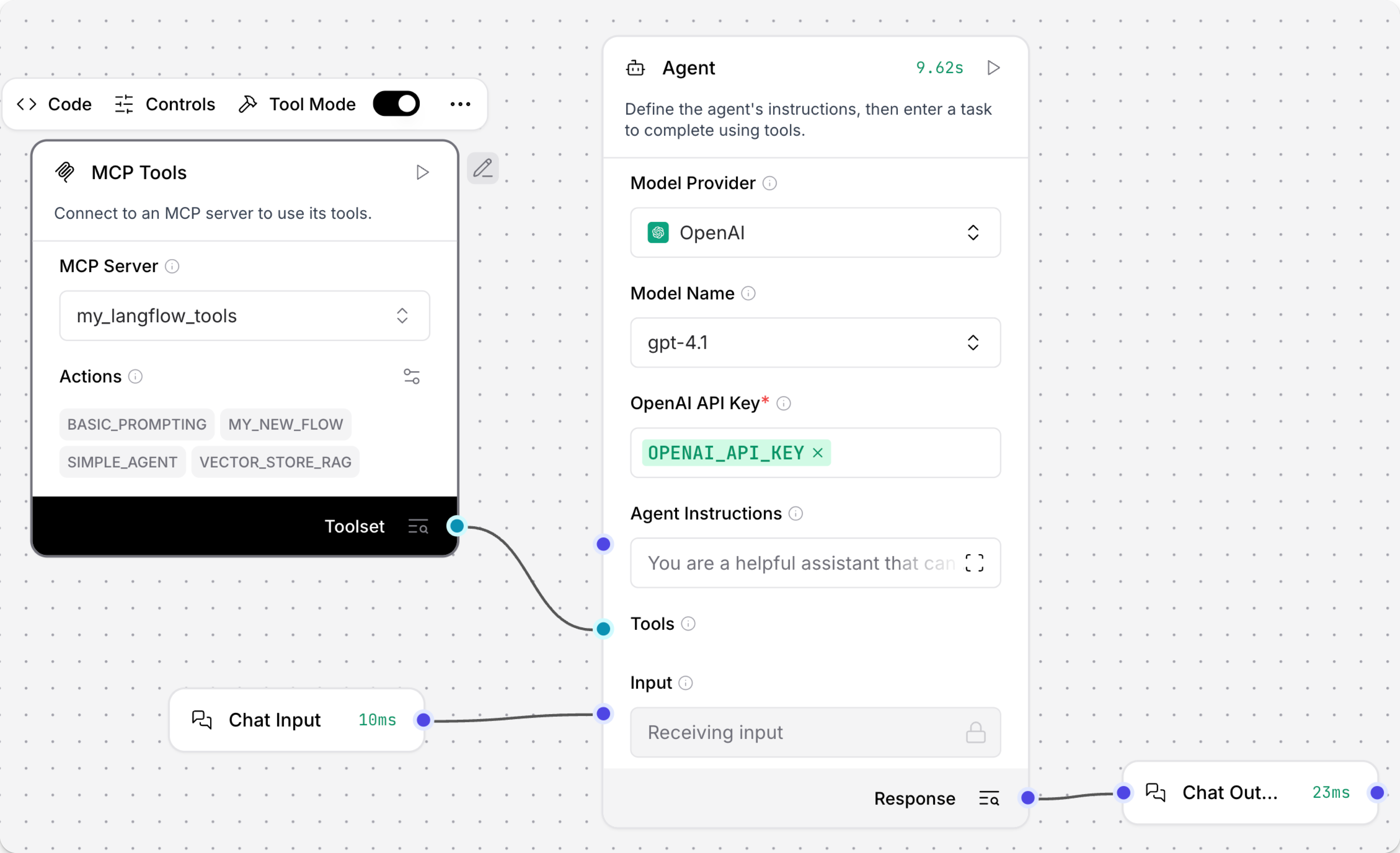 MCP component with HTTP/SSE mode enabled