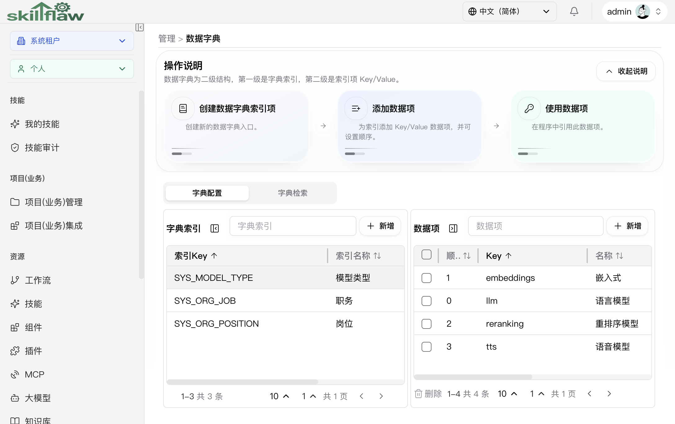 字典页面
